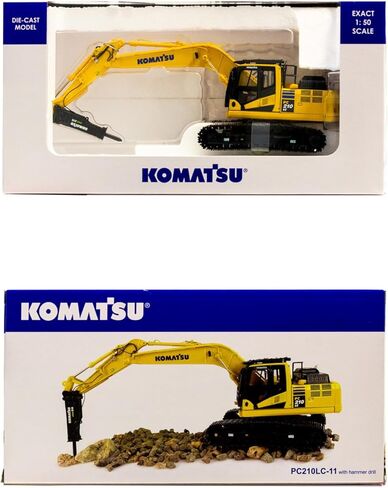 Universal Hobbies Komatsu PC210LC-11 مع حفار مثقاب مطرقي، مقياس 1:50، نموذج بناء Diecast، نسخة طبق الأصل قابلة للتجميع UH8140 in Saudi Arabia
