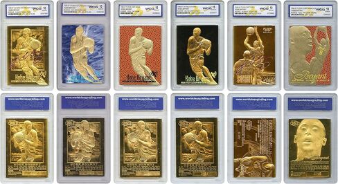 1996-97 مجموعة Fleer Skybox Kobe Gold Leaf 6-Card Rookie RC مرخصة رسميًا - جميع البطاقات الستة المتدرجة Gem Mint 10 in Saudi Arabia