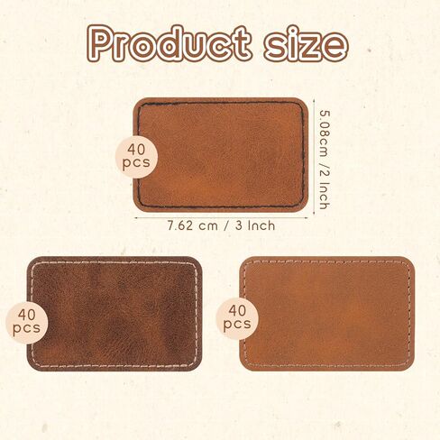 120 قطعة من الرقع الجلدية للقبعات، رقعة القبعة الجلدية الفارغة على الرقع القابلة بالليزر لإصلاح القبعات والملابس، النقش بالليزر المخصص، والحرف اليدوية - 3 ألوان in Kuwait