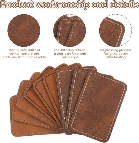 120 قطعة من الرقع الجلدية للقبعات، رقعة القبعة الجلدية الفارغة على الرقع القابلة بالليزر لإصلاح القبعات والملابس، النقش بالليزر المخصص، والحرف اليدوية - 3 ألوان in Kuwait