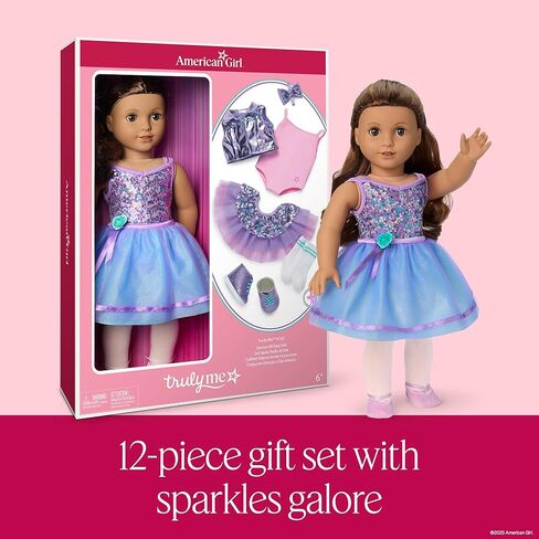 مجموعة American Girl, Truly Me #117 Doll & Dance All Day، ذات عيون بنية، وشعر بني غامق مموج، وبشرة أسمر، للأعمار من 6 سنوات فما فوق in Saudi Arabia