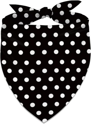Black and White Polka Dot Dog Bandana Cartoon Theme Birthday Party Adjustable Triangle Bibs Dogs Scarf for Small Medium Large Pets in Saudi Arabia