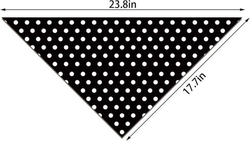 Black and White Polka Dot Dog Bandana Cartoon Theme Birthday Party Adjustable Triangle Bibs Dogs Scarf for Small Medium Large Pets in Saudi Arabia