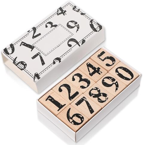 Number Stamp Set 10 PCS Wooden Number Stamps 0-9 Multipurpose Number-Stamps for Card Making, Crafting, Scrapbooking, Calendar in Saudi Arabia