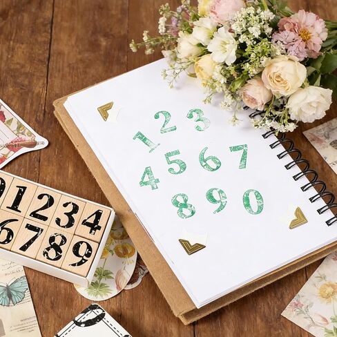 Number Stamp Set 10 PCS Wooden Number Stamps 0-9 Multipurpose Number-Stamps for Card Making, Crafting, Scrapbooking, Calendar in Saudi Arabia