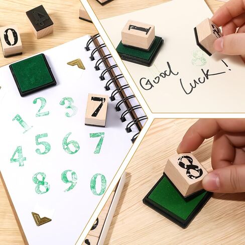 Number Stamp Set 10 PCS Wooden Number Stamps 0-9 Multipurpose Number-Stamps for Card Making, Crafting, Scrapbooking, Calendar in Saudi Arabia