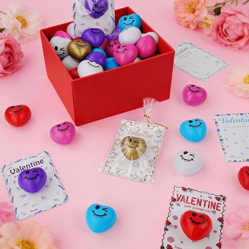 Valentines Day Gifts for Kids, 18 PCS Stress Ball with Cards, Valentines Day Classroom Favors, Valentines Day Gifts for Students, Perfect for Boys & Girls Classroom Gift Exchanges at School in Saudi Arabia