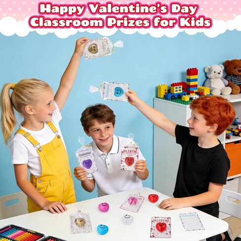 Valentines Day Gifts for Kids, 18 PCS Stress Ball with Cards, Valentines Day Classroom Favors, Valentines Day Gifts for Students, Perfect for Boys & Girls Classroom Gift Exchanges at School in Saudi Arabia