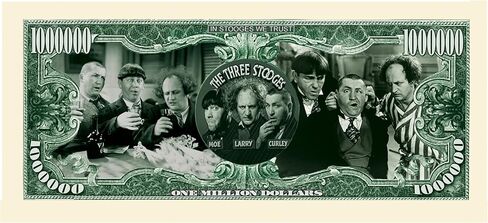 Three Stooges (3 Stooges) Million Dollar Bill With Bill Protector - Limited Edition - Best For Collecting, Full Color, Real Money Size. Makes A Great Gift. in Kuwait