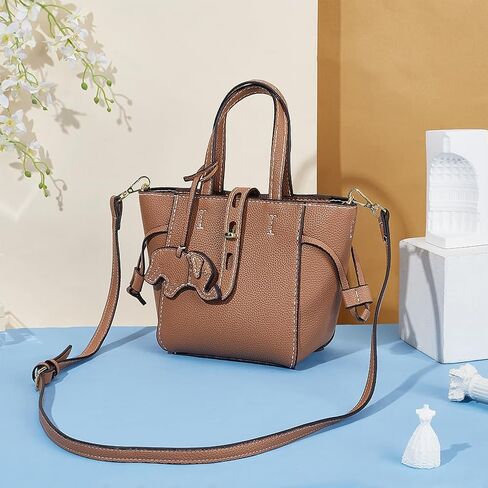 WADORN DIY Leather Tote Bag Making Kit - PU Leather Craft Sewing Handbag Making Sets - All Accessories for Gift, 10.2x4.7x7 in, Camel in Saudi Arabia