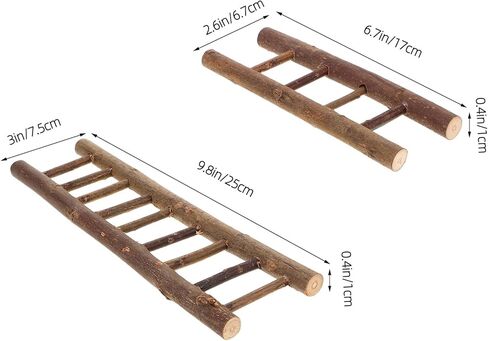 2 قطعة سلم صغير: سلم خشبي مصغر دمية زخرفة منزل صغير الدرج اكسسوارات أثاث DIY بها بنفسك دمية المناظر الطبيعية ديكور in Saudi Arabia
