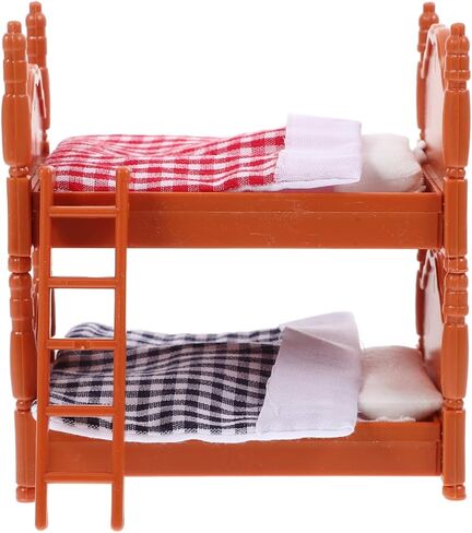 Mini Bunk Beds for Dolls, Mini Double Beds Simulation, Doll House Bed Furniture for Decoration, Assorted Colors, 1 Piece in Saudi Arabia