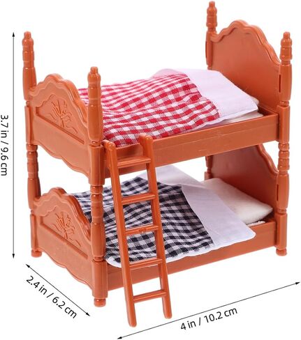 Mini Bunk Beds for Dolls, Mini Double Beds Simulation, Doll House Bed Furniture for Decoration, Assorted Colors, 1 Piece in Saudi Arabia