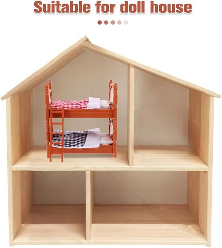 Mini Bunk Beds for Dolls, Mini Double Beds Simulation, Doll House Bed Furniture for Decoration, Assorted Colors, 1 Piece in Saudi Arabia