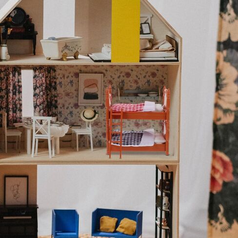 Mini Bunk Beds for Dolls, Mini Double Beds Simulation, Doll House Bed Furniture for Decoration, Assorted Colors, 1 Piece in Saudi Arabia