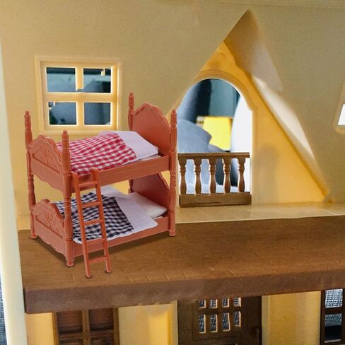 Mini Bunk Beds for Dolls, Mini Double Beds Simulation, Doll House Bed Furniture for Decoration, Assorted Colors, 1 Piece in Saudi Arabia