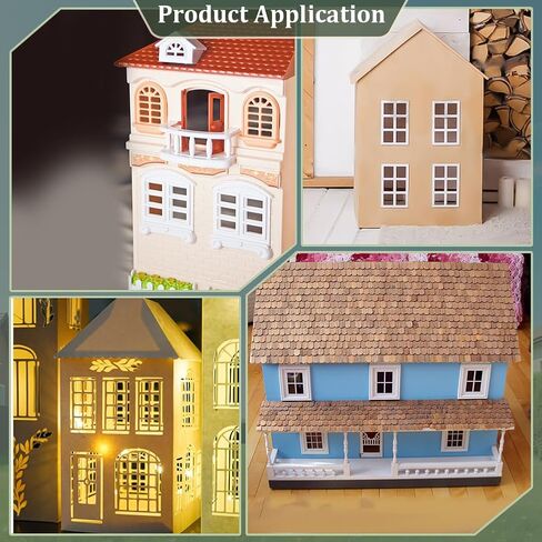 BENECREAT 6 Pcs Dollhouse Windows, 2 Styles Wooden Miniature Window 1:12 Frame Miniature Furniture, Decorative Props for Dollhouse(White) in Saudi Arabia