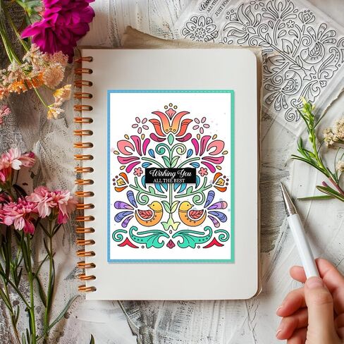 1 Sheet PVC Plastic Clear Stamps, Custom Floral Pattern Silicone Stamp, Words Pattern Transparent Stamps for DIY Scrapbooking Photo Album Decorative Cards Making, 6.3x4.33inch in Saudi Arabia
