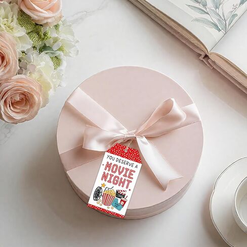 Movie Night Thank You Favor Tags, 50Pcs Movie Thank You Tags Cinema Gift Tag with String for Birthday Theater Film Teacher Appreciation Gift Cards Employee Worker Thanksgiving Day Party Favors in Kuwait