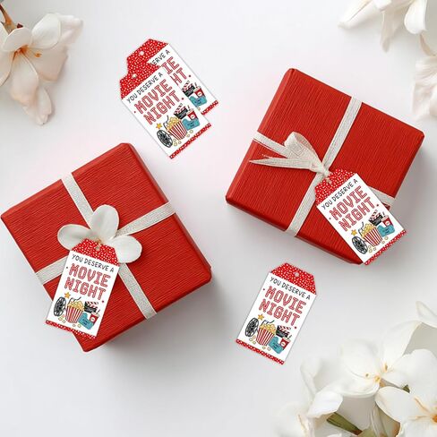 Movie Night Thank You Favor Tags, 50Pcs Movie Thank You Tags Cinema Gift Tag with String for Birthday Theater Film Teacher Appreciation Gift Cards Employee Worker Thanksgiving Day Party Favors in Kuwait