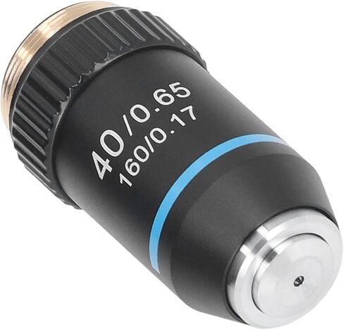 Oumefar Achromatic Microscope Objective 40X High Magnification Lens Spring Protection Brass 20.2mm RMS Thread Standard for Biological Microscopes Industrial Research in Saudi Arabia