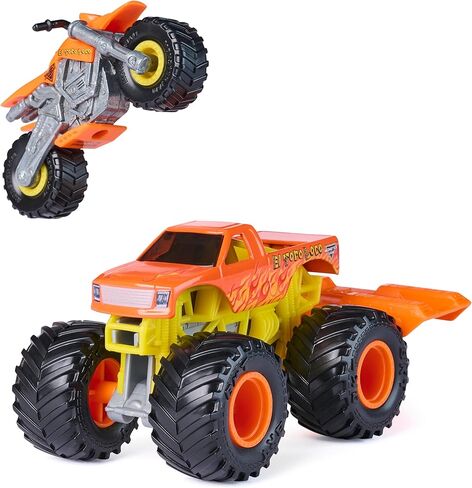 Monster Jam, Official El Toro Loco Monster Truck and Dirt Bike 2-Pack with Accessory, 1:64 Scale, Kids Toys for Boy and Girls Ages 3 and up in Saudi Arabia