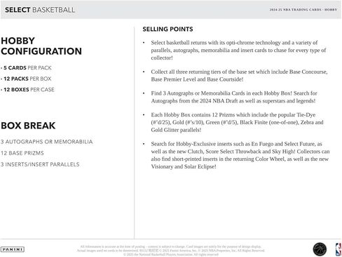 2024-25 Panini Select Basketball Hobby Box in Saudi Arabia