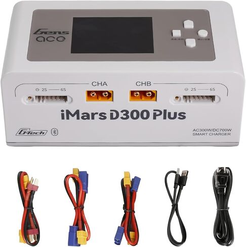 Gens ace Imars D300 Plus Blue-Tooth وG-Tech Series 16A AC 300W DC 700W Lipo Charge (أبيض) in Kuwait