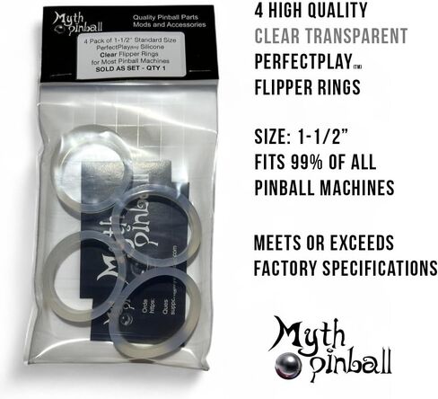 4 Pack of 1-1/2" Standard Size PerfectPlay Silicone Clear Flipper Rings for Most Pinball Machines in Saudi Arabia