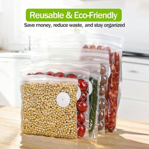 11x14 Inch Vacuum Sealer Bags, BPA-Free Food Storage Bags for Freezer and Microwave, Leak-Proof & Odor-Resistant, Compatible with Auletor Mason Jar Sealers, 10 Pack | Leak-proof, Freshness, Freezer burn, 5x longer, Food shelf life, Airtight seal in Saudi Arabia
