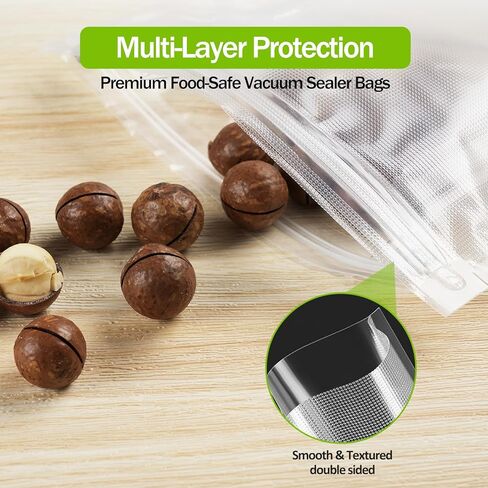 11x14 Inch Vacuum Sealer Bags, BPA-Free Food Storage Bags for Freezer and Microwave, Leak-Proof & Odor-Resistant, Compatible with Auletor Mason Jar Sealers, 10 Pack | Leak-proof, Freshness, Freezer burn, 5x longer, Food shelf life, Airtight seal in Saudi Arabia