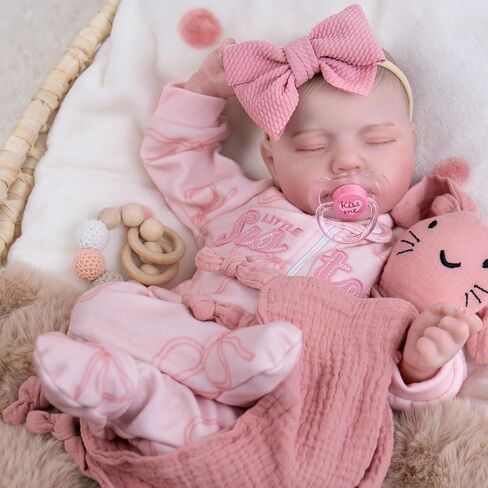 UOFTKIZ Real Life Reborn Baby Dolls Girl - دمية طفل واقعية مقاس 20 بوصة، دمية طفل ناعمة من الفينيل النابض بالحياة، مثالية للعب الأدوار، هدية للأطفال بعمر 3 سنوات فما فوق، والجدة، والآباء الجدد، وهواة الجمع in Saudi Arabia