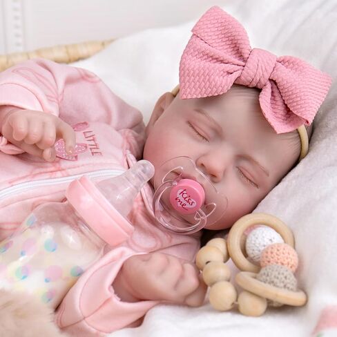 UOFTKIZ Real Life Reborn Baby Dolls Girl - دمية طفل واقعية مقاس 20 بوصة، دمية طفل ناعمة من الفينيل النابض بالحياة، مثالية للعب الأدوار، هدية للأطفال بعمر 3 سنوات فما فوق، والجدة، والآباء الجدد، وهواة الجمع in Saudi Arabia