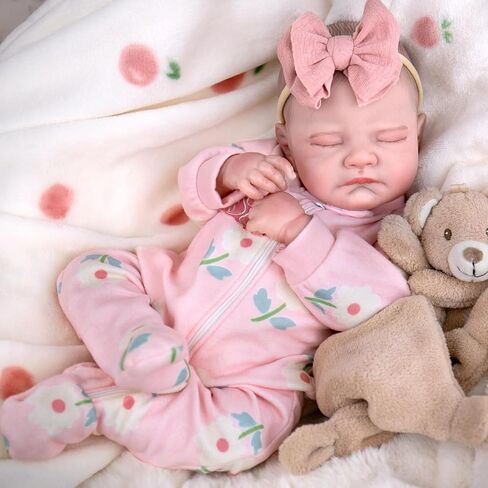 UOFTKIZ Real Life Reborn Baby Dolls Girl - دمية طفل واقعية مقاس 20 بوصة، دمية طفل ناعمة من الفينيل النابض بالحياة، مثالية للعب الأدوار، هدية للأطفال بعمر 3 سنوات فما فوق، والجدة، والآباء الجدد، وهواة الجمع in Saudi Arabia