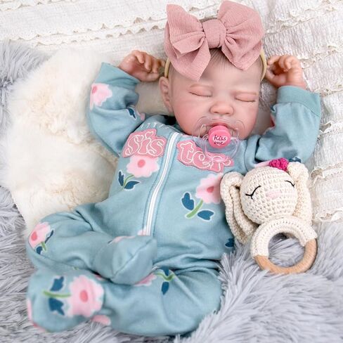 UOFTKIZ Real Life Reborn Baby Dolls Girl - دمية طفل واقعية مقاس 20 بوصة، دمية طفل ناعمة من الفينيل النابض بالحياة، مثالية للعب الأدوار، هدية للأطفال بعمر 3 سنوات فما فوق، والجدة، والآباء الجدد، وهواة الجمع in Saudi Arabia