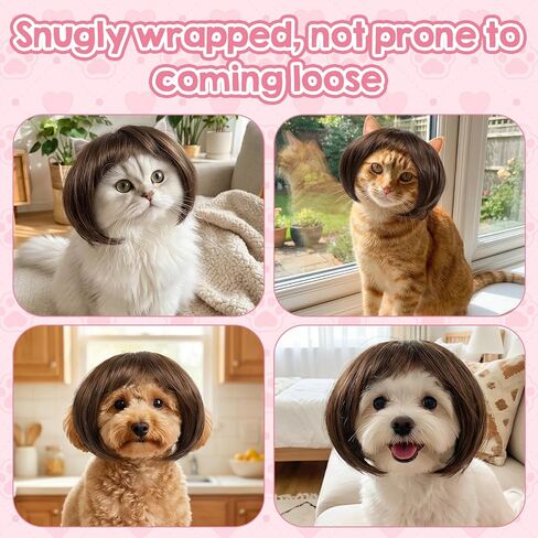 Funny Pet Wig, Funny Dog Wig for Small Medium Large Dogs with Hair Clips and Hair Ties – DIY Haircut & Adjustable Fit, Pet Costume 3D Natural Look for Halloween, Christmas, Parties in Saudi Arabia