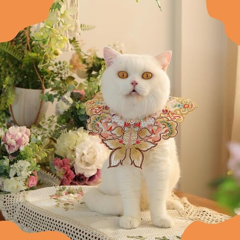 زي الحيوانات الأليفة للعام الجديد من Leo Kitty للقطط والكلاب الصغيرة - زي مطرز يدويًا على شكل Koi، ملابس ذات ياقة دافئة وقابلة للتنفس، جاهزة للهدايا in Kuwait