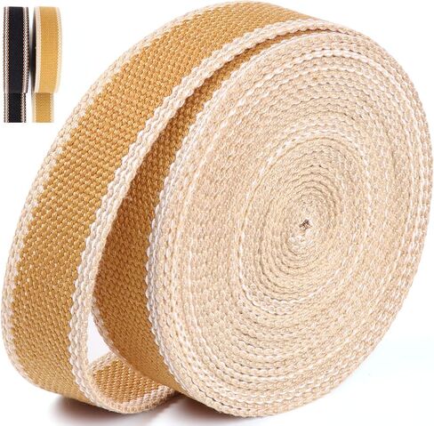 1 1/4 Inch Cotton Webbing Straps for Bags- 6 Yards Polyester Cotton White Black Striped Webbing-1.25" Strap Webbing for Making Bag, Purses, Backpack Belts in Saudi Arabia