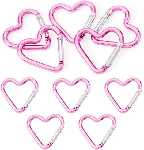 15Pcs Heart Zinc Alloy Spring Gate Rings Spring Buckle Heart Screw Locking Carabiner Key Ring Hooks Lock Clasps for DIY Crafts Dangle Findings Bag Purse Accessories 43.2x42mm Mixed Color in Saudi Arabia