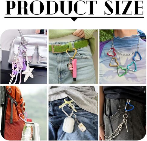 15Pcs Heart Zinc Alloy Spring Gate Rings Spring Buckle Heart Screw Locking Carabiner Key Ring Hooks Lock Clasps for DIY Crafts Dangle Findings Bag Purse Accessories 43.2x42mm Mixed Color in Saudi Arabia