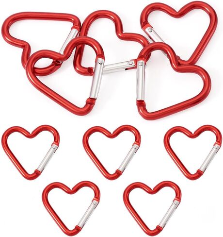15Pcs Heart Zinc Alloy Spring Gate Rings Spring Buckle Heart Screw Locking Carabiner Key Ring Hooks Lock Clasps for DIY Crafts Dangle Findings Bag Purse Accessories 43.2x42mm Mixed Color in Saudi Arabia