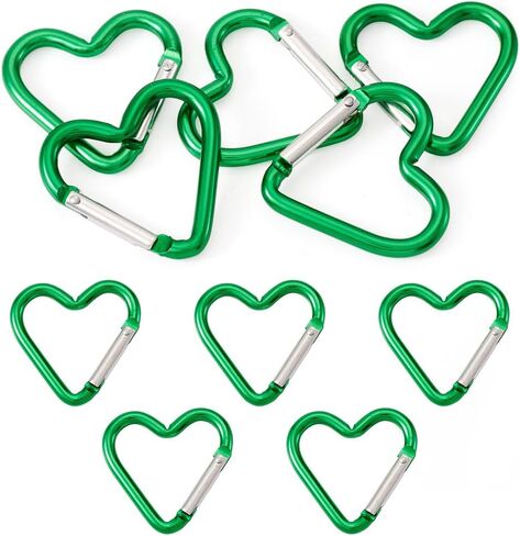 15Pcs Heart Zinc Alloy Spring Gate Rings Spring Buckle Heart Screw Locking Carabiner Key Ring Hooks Lock Clasps for DIY Crafts Dangle Findings Bag Purse Accessories 43.2x42mm Mixed Color in Saudi Arabia