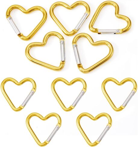 15Pcs Heart Zinc Alloy Spring Gate Rings Spring Buckle Heart Screw Locking Carabiner Key Ring Hooks Lock Clasps for DIY Crafts Dangle Findings Bag Purse Accessories 43.2x42mm Mixed Color in Saudi Arabia