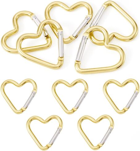 15Pcs Heart Zinc Alloy Spring Gate Rings Spring Buckle Heart Screw Locking Carabiner Key Ring Hooks Lock Clasps for DIY Crafts Dangle Findings Bag Purse Accessories 43.2x42mm Mixed Color in Saudi Arabia