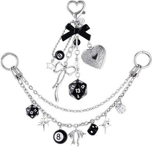 2 Pcs Bag Charms for Handbags, Vintage Punk Y2K Silver Bag Chain for Women, Extension Purse Charms for Tote Bags in Saudi Arabia