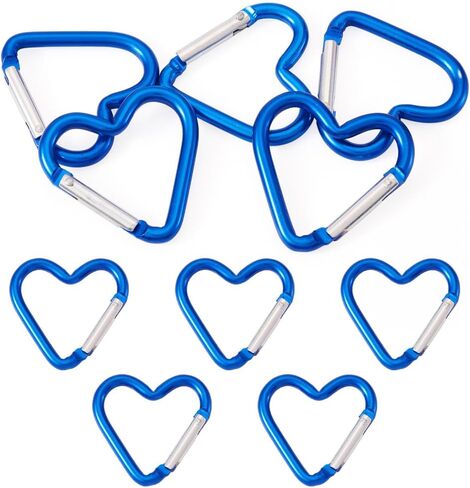 15Pcs Heart Zinc Alloy Spring Gate Rings Spring Buckle Heart Screw Locking Carabiner Key Ring Hooks Lock Clasps for DIY Crafts Dangle Findings Bag Purse Accessories 43.2x42mm Mixed Color in Saudi Arabia