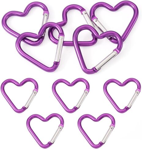 15Pcs Heart Zinc Alloy Spring Gate Rings Spring Buckle Heart Screw Locking Carabiner Key Ring Hooks Lock Clasps for DIY Crafts Dangle Findings Bag Purse Accessories 43.2x42mm Mixed Color in Saudi Arabia