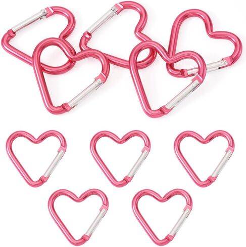 15Pcs Heart Zinc Alloy Spring Gate Rings Spring Buckle Heart Screw Locking Carabiner Key Ring Hooks Lock Clasps for DIY Crafts Dangle Findings Bag Purse Accessories 43.2x42mm Mixed Color in Saudi Arabia