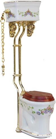 Tiny Ceramic Toilet for Dollhouses Bathroom 1/12 Scale Miniature Furniture Model with Detailed Design in Kuwait