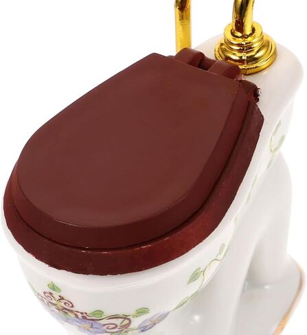 Tiny Ceramic Toilet for Dollhouses Bathroom 1/12 Scale Miniature Furniture Model with Detailed Design in Kuwait